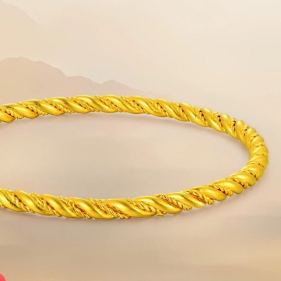 18K Gold Twist Rope Solid Bracelet