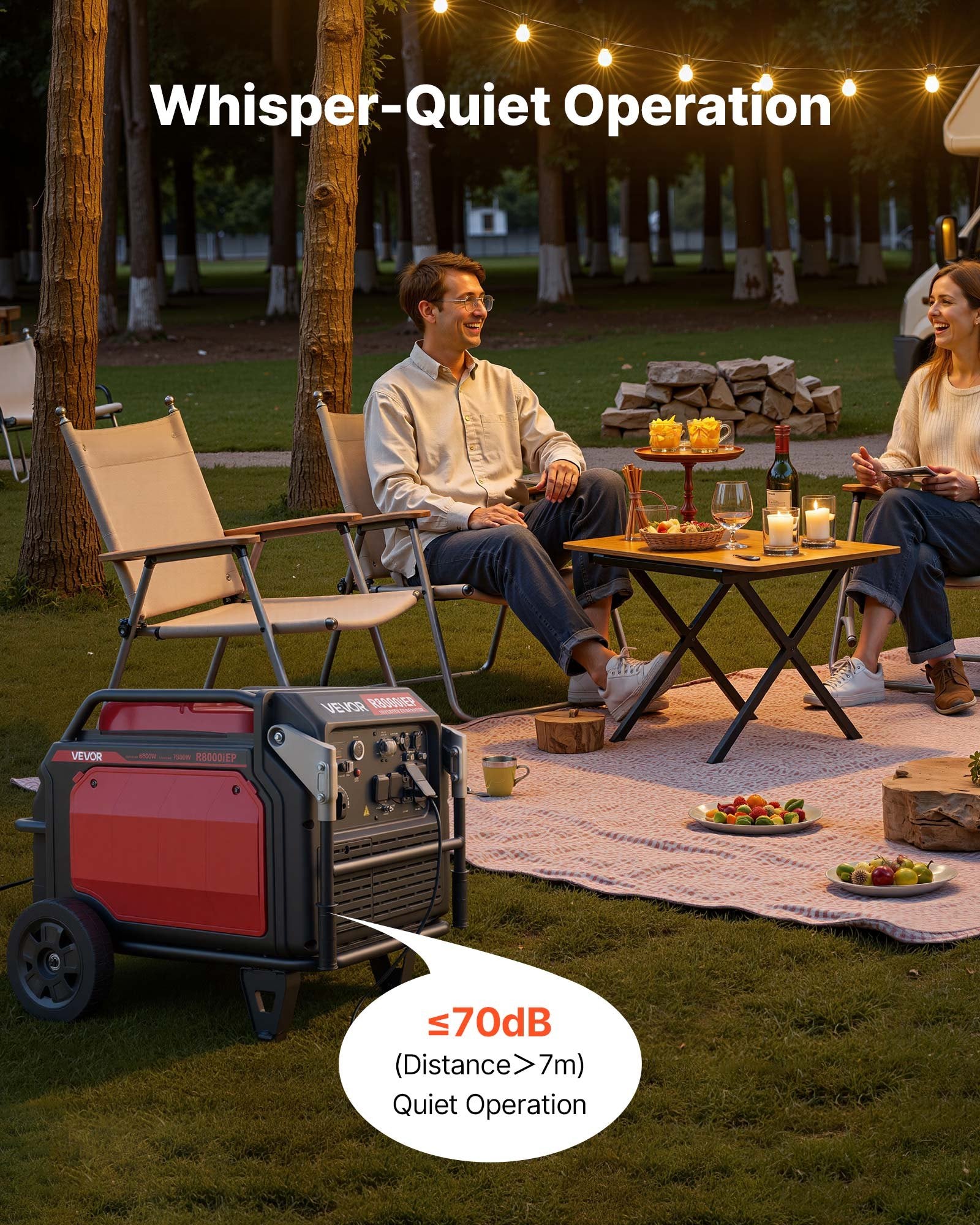 Inverter Generator, 10000W Peak Watt Quiet Inverter Generator, Remote Start Inverters Generators For Home Outdoor, Gas Powered, Stable Power, CO Sensor, RV Ready 1A & 2.1A Outlets, Long Run Time