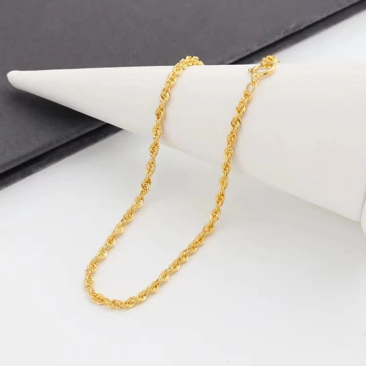 Adjustable 18K Gold Rope Bracelet