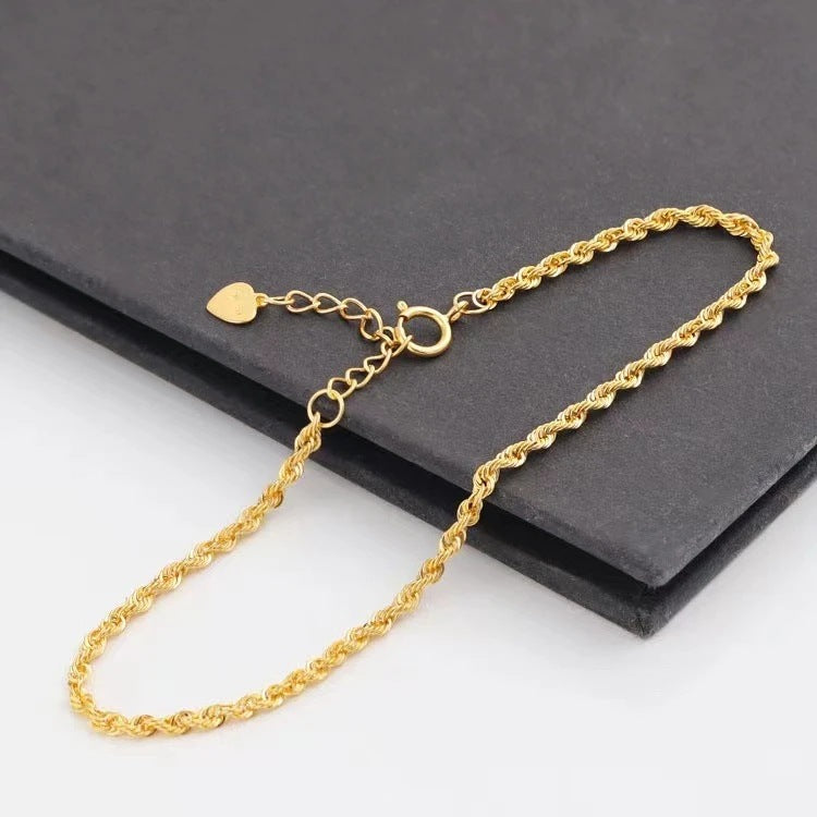 Adjustable 18K Gold Rope Bracelet