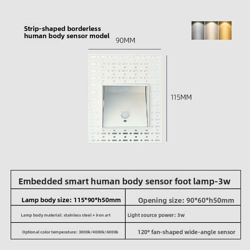 Frameless Step Light with Human Sensor