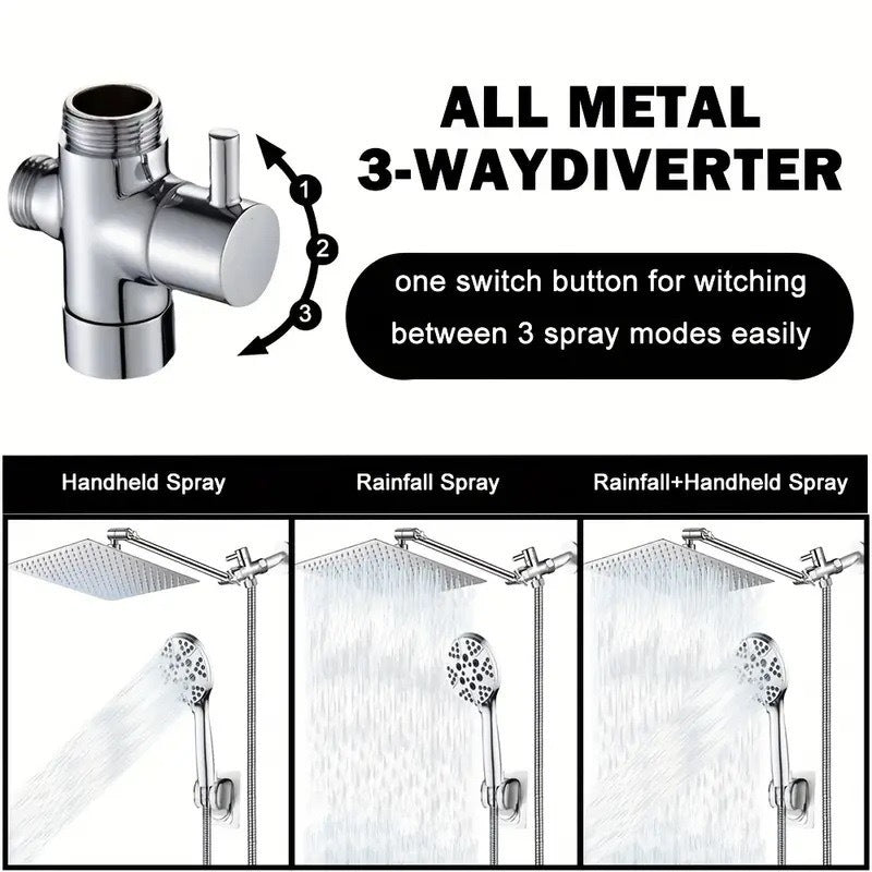 Stainless Steel Shower Set with 8 Functions