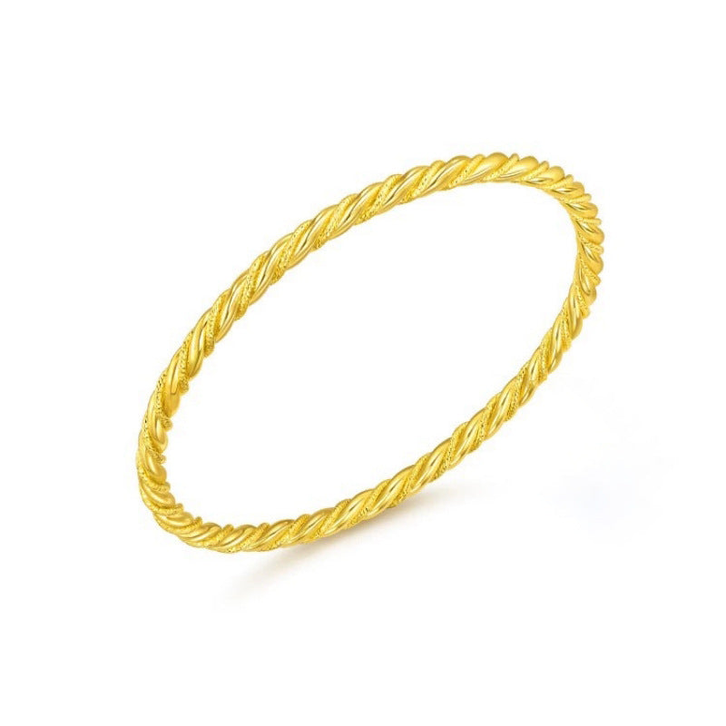 18K Gold Twist Rope Solid Bracelet